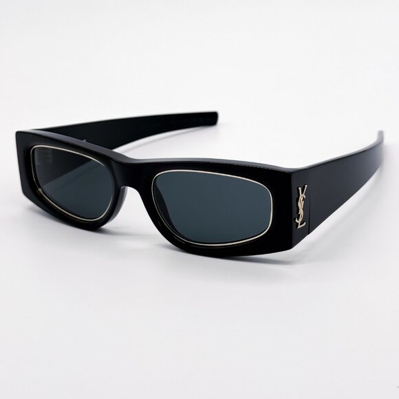 NEW SAINT LAURENT SL M140 RIM 001 SUNGLASSES WOMEN BLACK SQUARE SLM140 RIM 001 - Picture 5 of 8